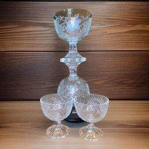 Princess House Crystal Fantasia Footed Dessert Sherbet Bowls. Set Of 8
